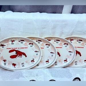 Lobter Oval Plates Set of Four